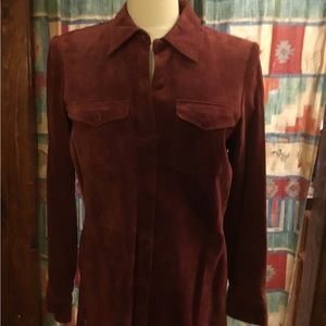 Liz Claiborne Medium Suede Button Shirt jacket